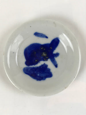 Japanese Porcelain Small Plate Mamezara Vtg Blue Sometsuke Shishi Lion PY811