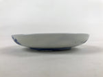 Japanese Porcelain Small Plate Mamezara Vtg Blue White Sometsuke Plants PY625