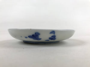 Japanese Porcelain Small Plate Mamezara Vtg Blue White Sometsuke Plants PY625