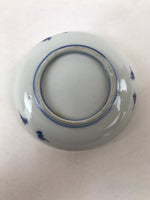 Japanese Porcelain Small Plate Mamezara Vtg Blue White Sometsuke Plants PY626