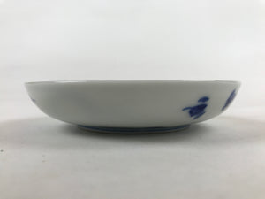 Japanese Porcelain Small Plate Mamezara Vtg Blue White Sometsuke Plants PY626