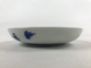 Japanese Porcelain Small Plate Mamezara Vtg Blue White Sometsuke Plants PY626