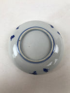 Japanese Porcelain Small Plate Mamezara Vtg Blue White Sometsuke Plants PY627