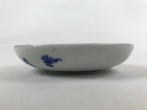 Japanese Porcelain Small Plate Mamezara Vtg Blue White Sometsuke Plants PY627