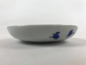 Japanese Porcelain Small Plate Mamezara Vtg Blue White Sometsuke Plants PY627