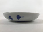 Japanese Porcelain Small Plate Mamezara Vtg Blue White Sometsuke Plants PY627