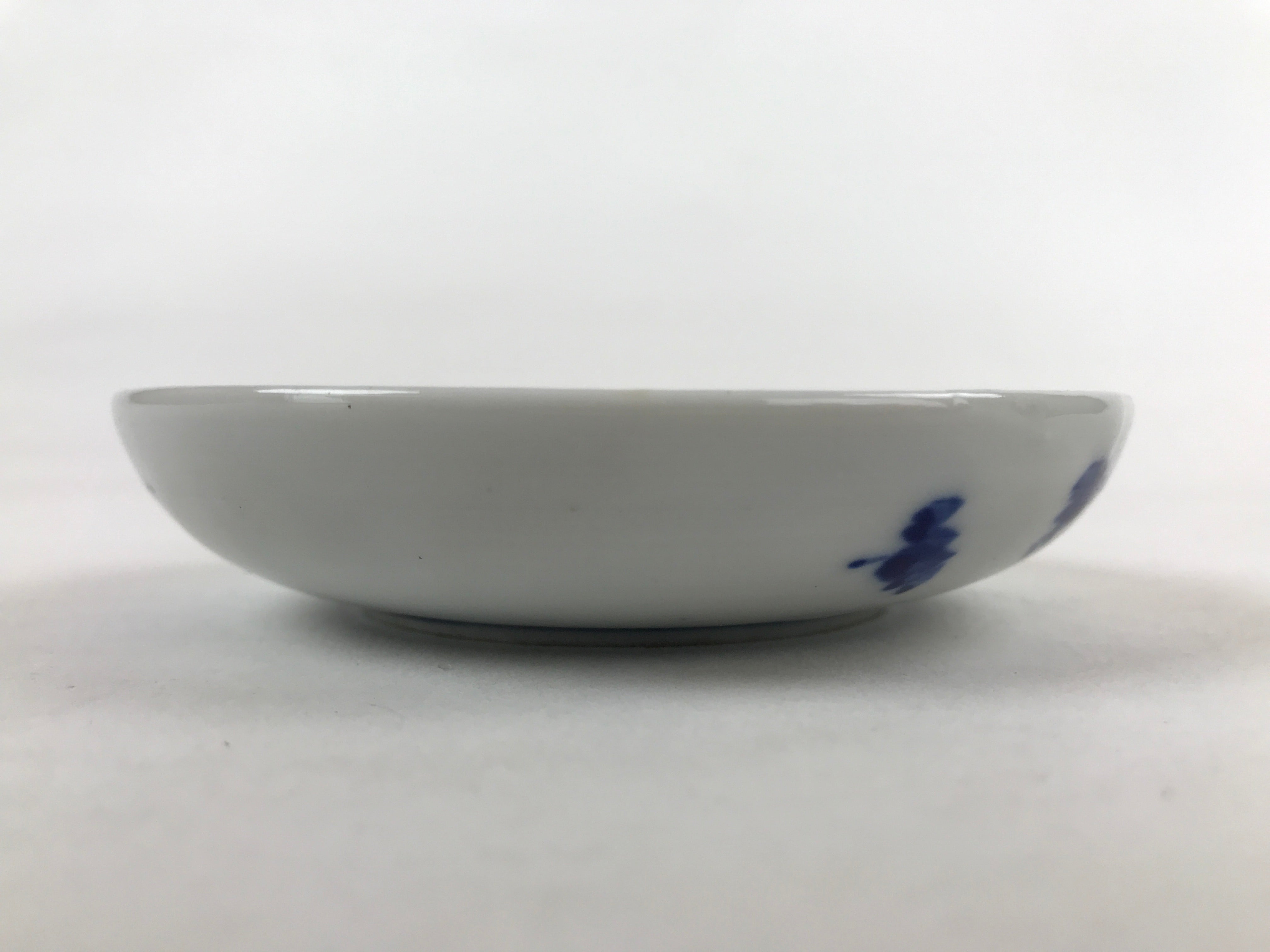 Japanese Porcelain Small Plate Mamezara Vtg Blue White Sometsuke Plants PY627