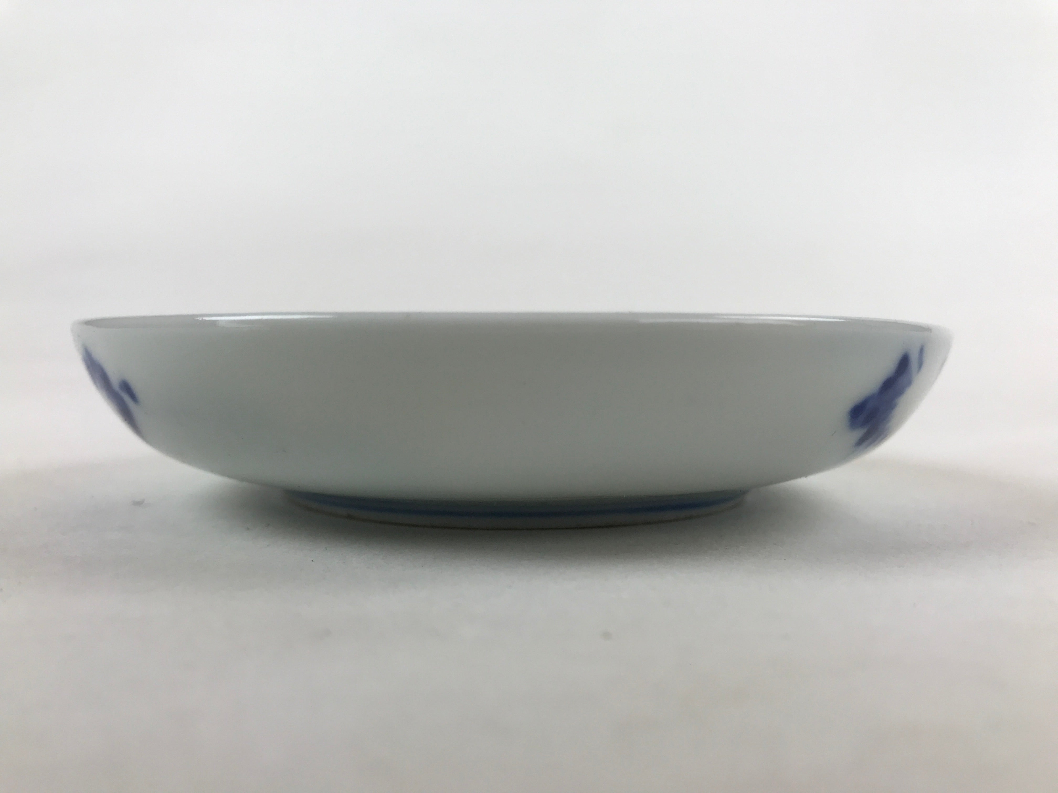 Japanese Porcelain Small Plate Mamezara Vtg Blue White Sometsuke Plants PY628