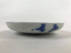 Japanese Porcelain Small Plate Mamezara Vtg Blue White Sometsuke Plants PY629