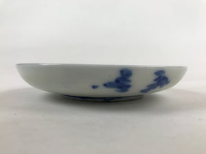 Japanese Porcelain Small Plate Mamezara Vtg Blue White Sometsuke Plants PY629