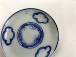 Japanese Porcelain Small Plate Mamezara Vtg Blue White Sometsuke Plants PY629