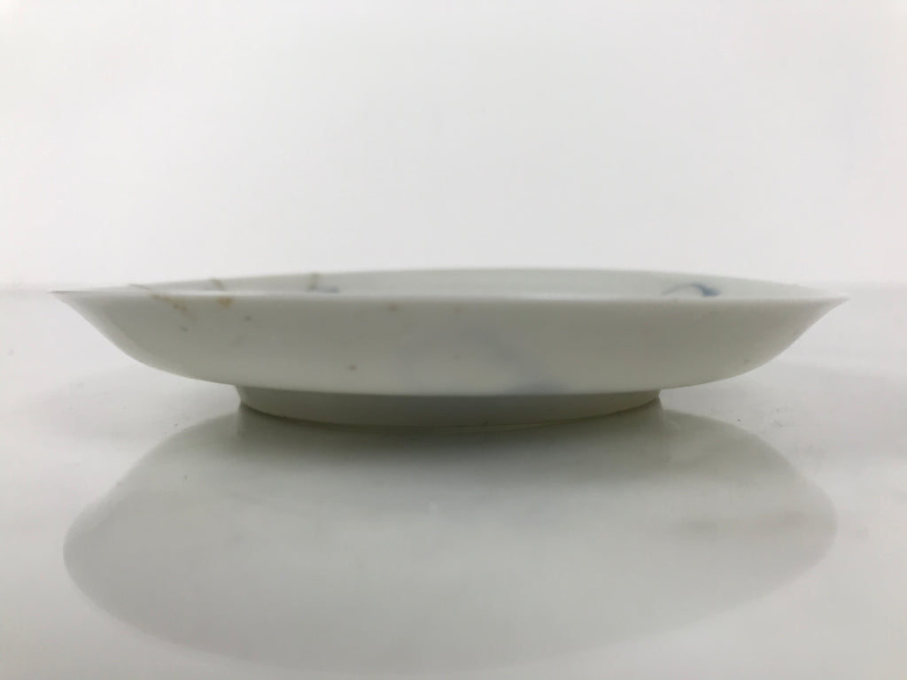 Japanese Porcelain Small Plate Mamezara Vtg Side Dish Blue Karako Children Y486