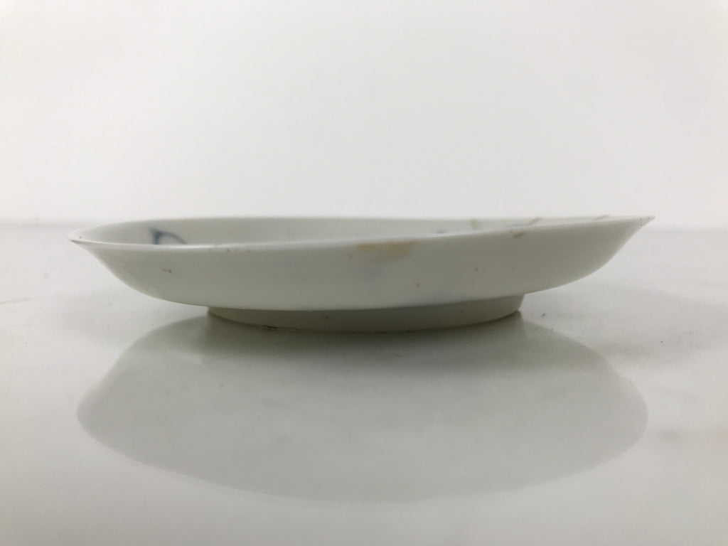 Japanese Porcelain Small Plate Mamezara Vtg Side Dish Blue Karako Children Y486