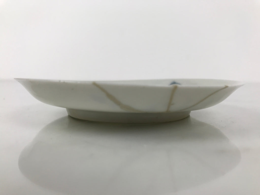 Japanese Porcelain Small Plate Mamezara Vtg Side Dish Blue Karako Children Y486