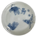 Japanese Porcelain Small Plate Mamezara Vtg Side Dish Blue Karako Children Y486