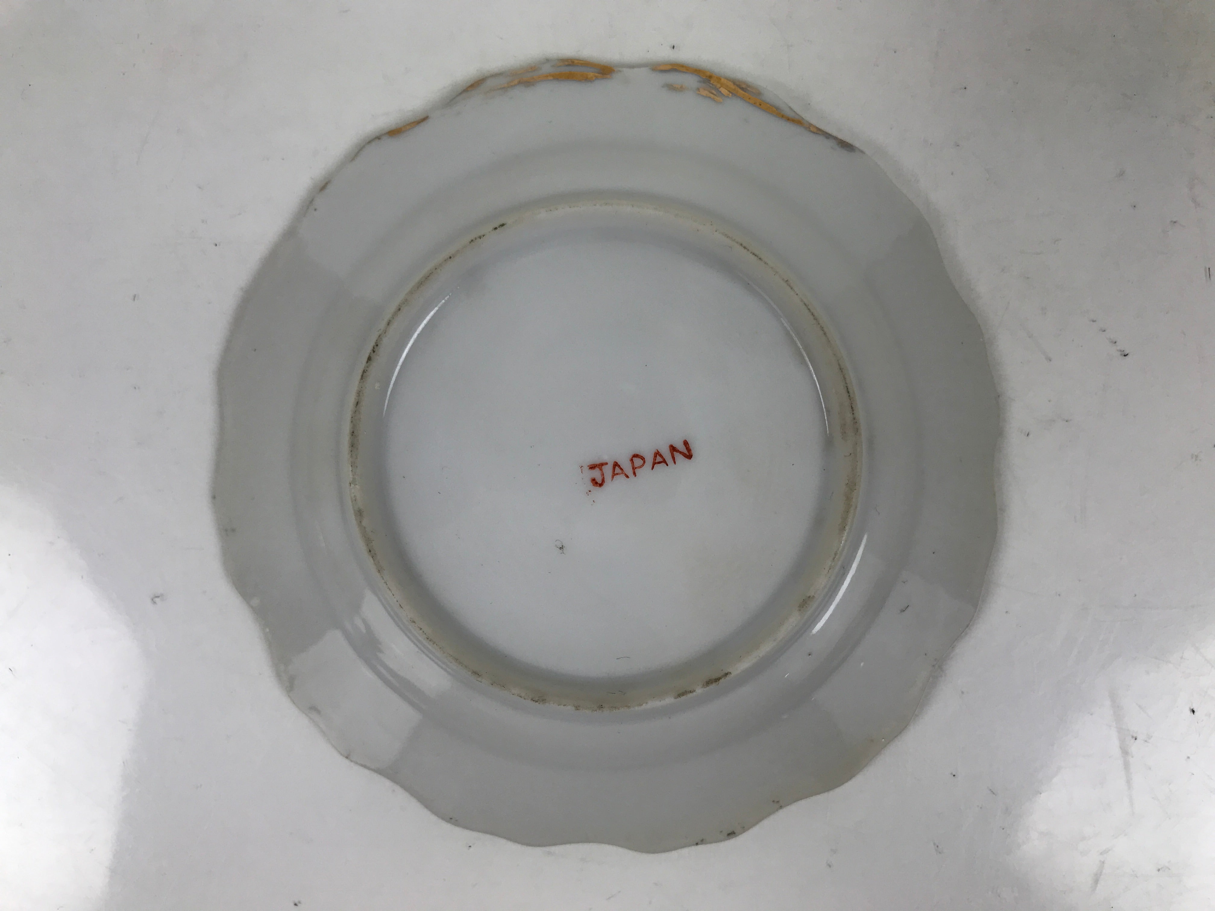 Japanese Porcelain Small Plate Mamezara Vtg Side Dish Pink Peony White Gold Y430