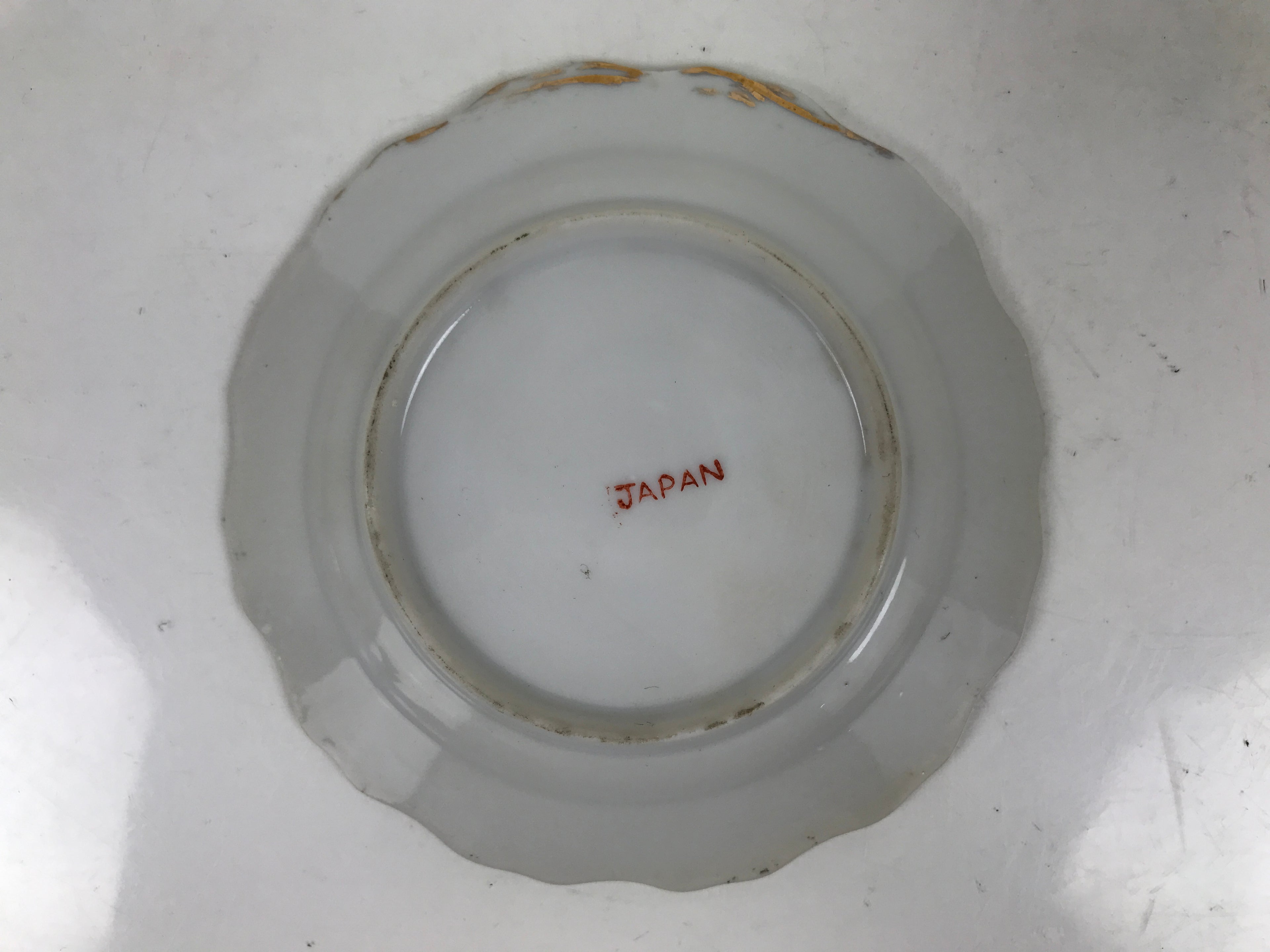 Japanese Porcelain Small Plate Mamezara Vtg Side Dish Pink Peony White Gold Y430