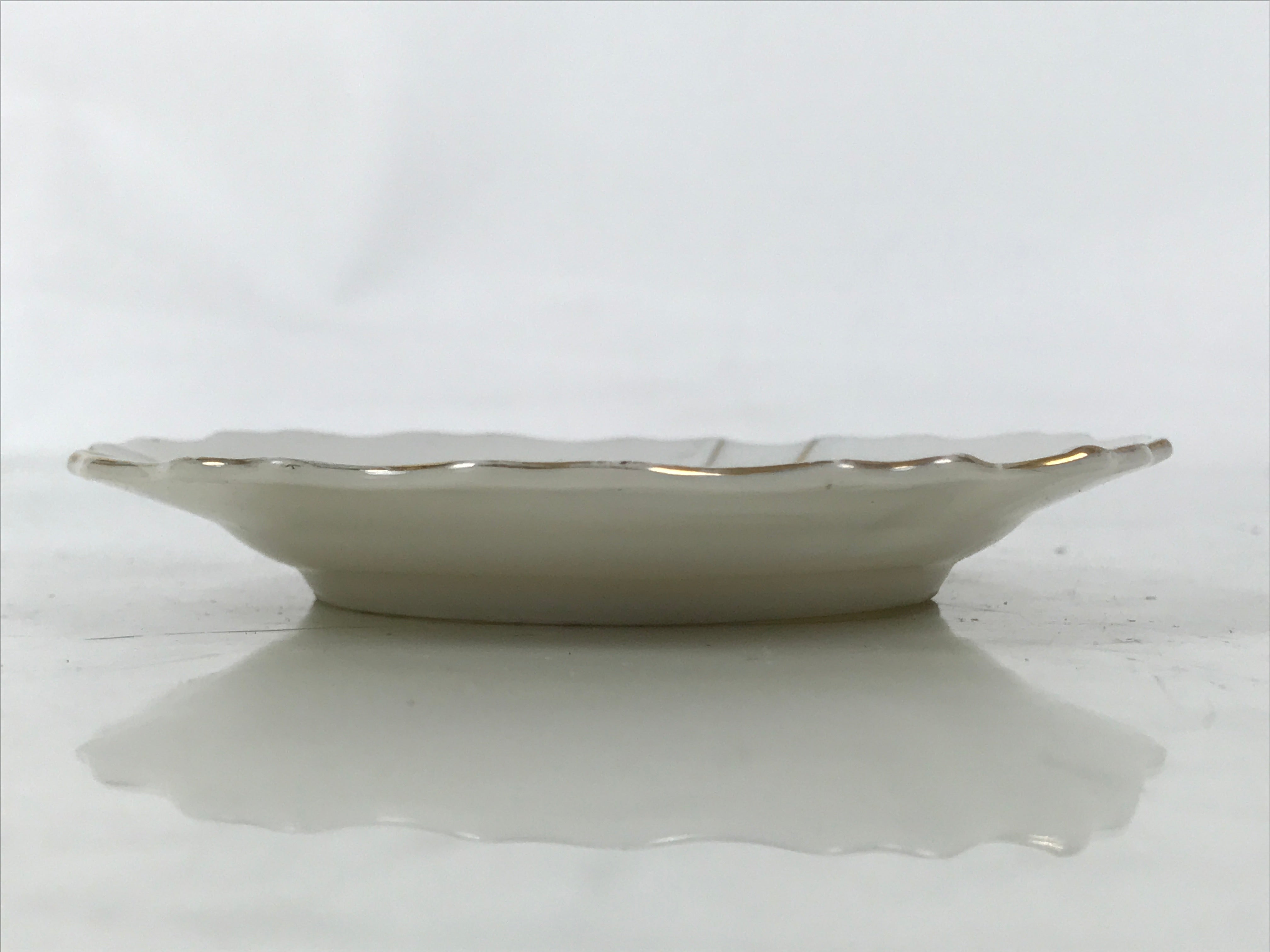 Japanese Porcelain Small Plate Mamezara Vtg Side Dish Pink Peony White Gold Y430