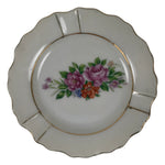 Japanese Porcelain Small Plate Mamezara Vtg Side Dish Pink Peony White Gold Y430