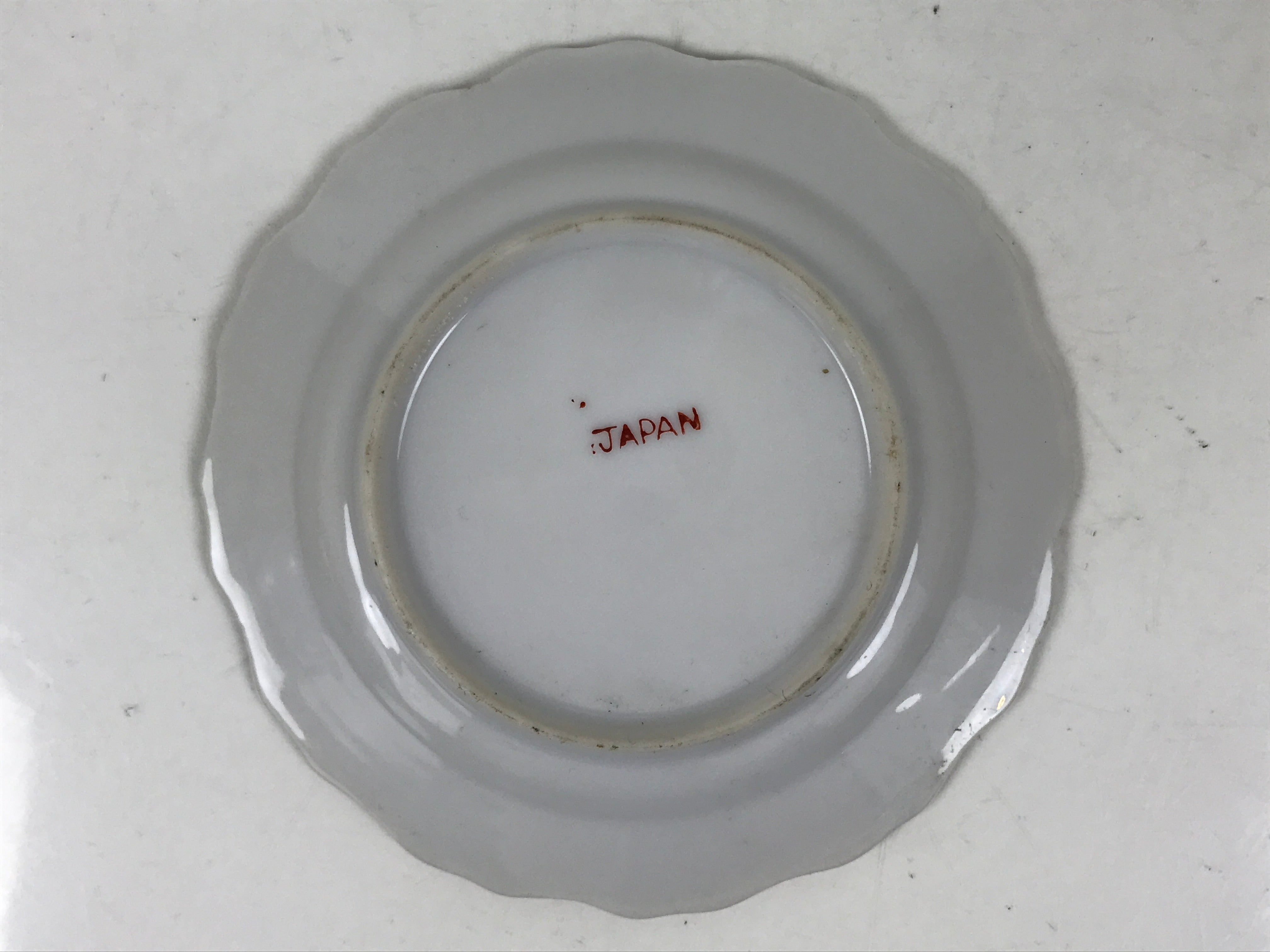 Japanese Porcelain Small Plate Mamezara Vtg Side Dish Pink Peony White Gold Y431