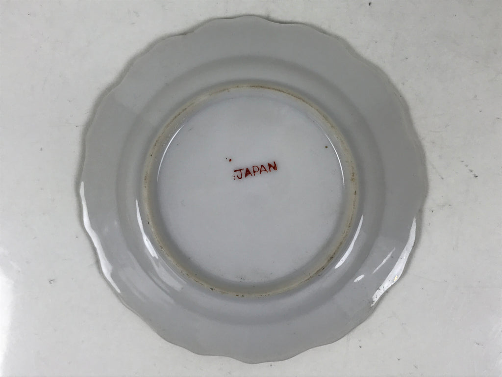 Japanese Porcelain Small Plate Mamezara Vtg Side Dish Pink Peony White Gold Y431