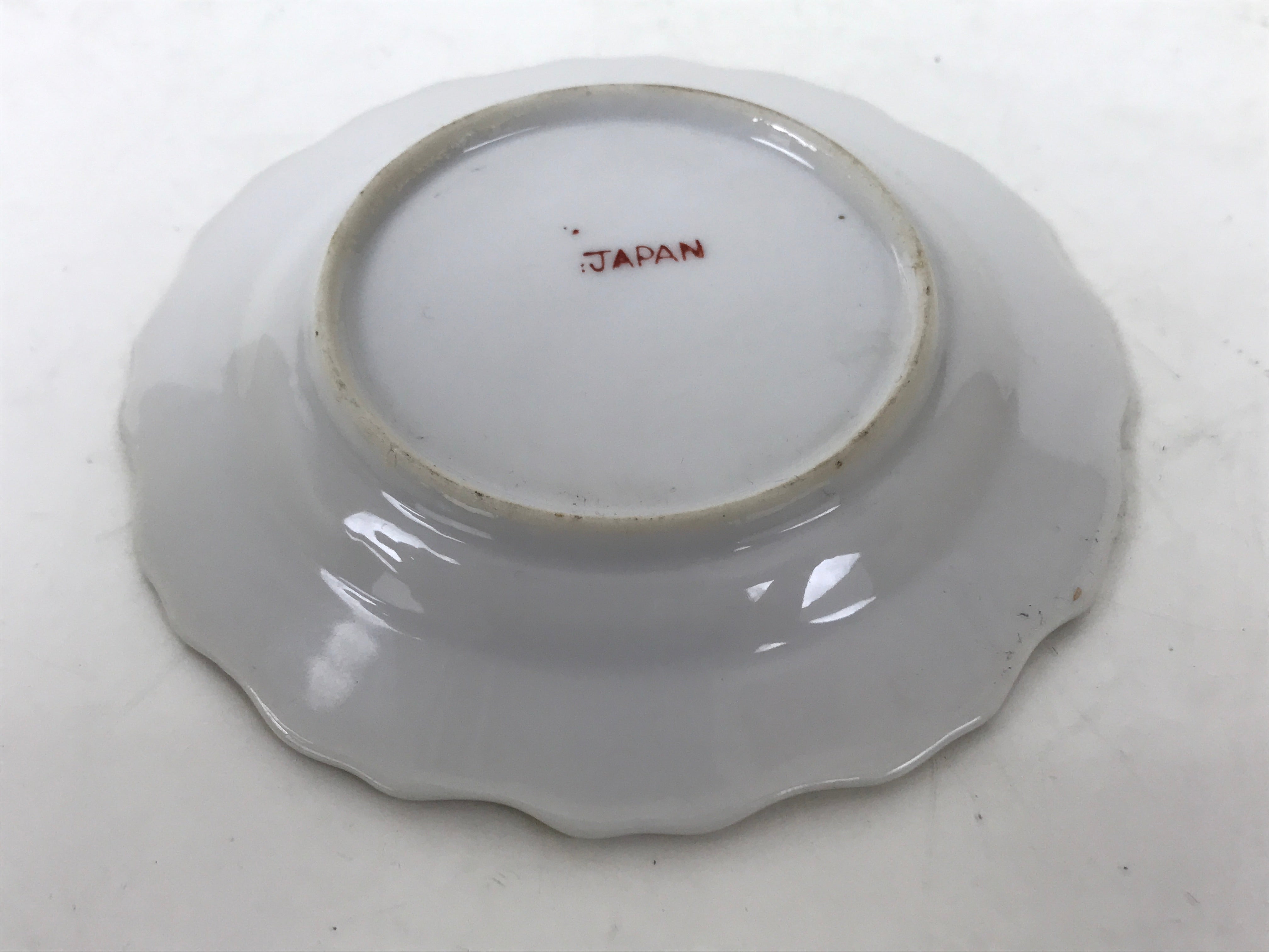 Japanese Porcelain Small Plate Mamezara Vtg Side Dish Pink Peony White Gold Y431