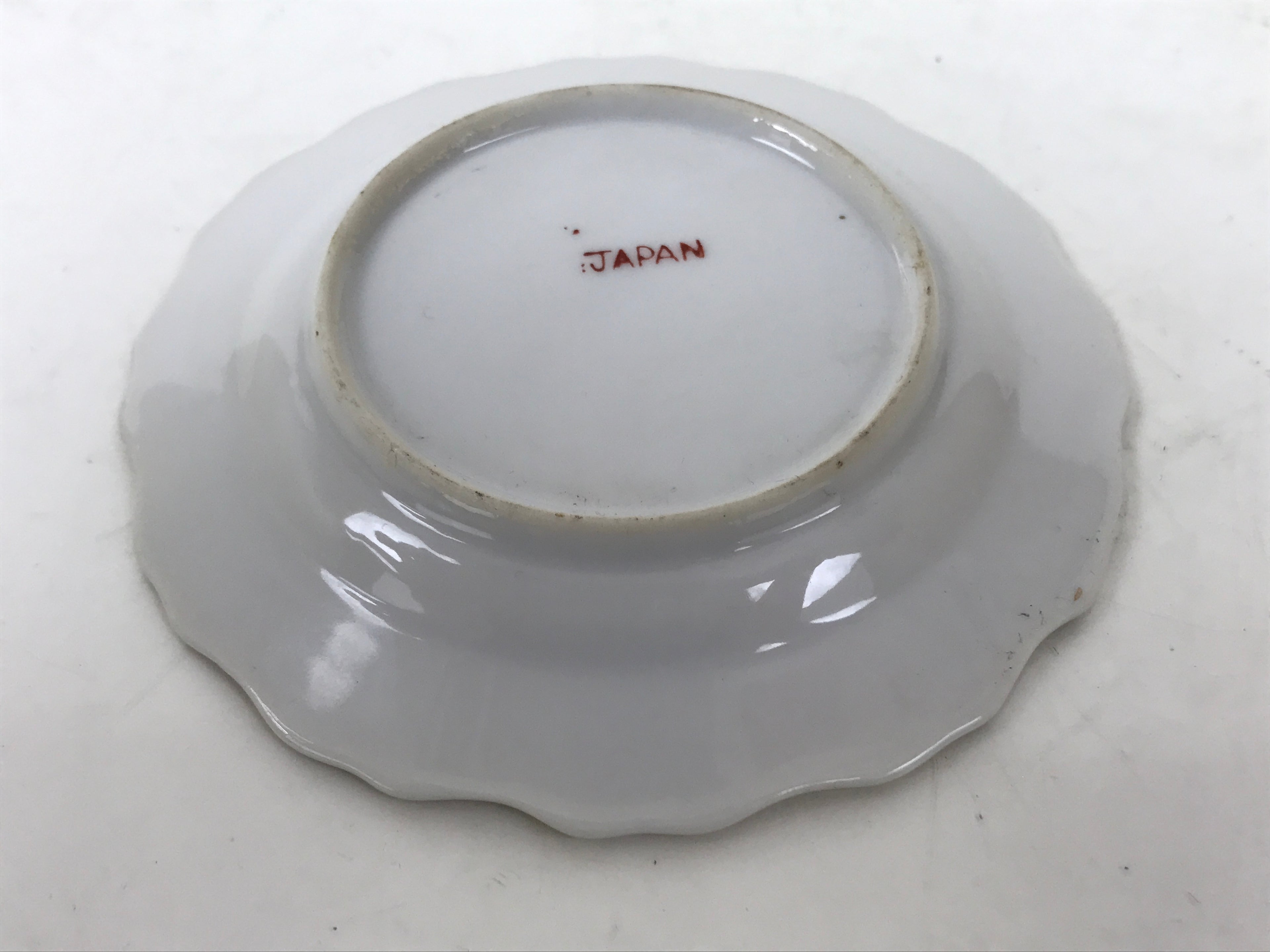 Japanese Porcelain Small Plate Mamezara Vtg Side Dish Pink Peony White Gold Y431