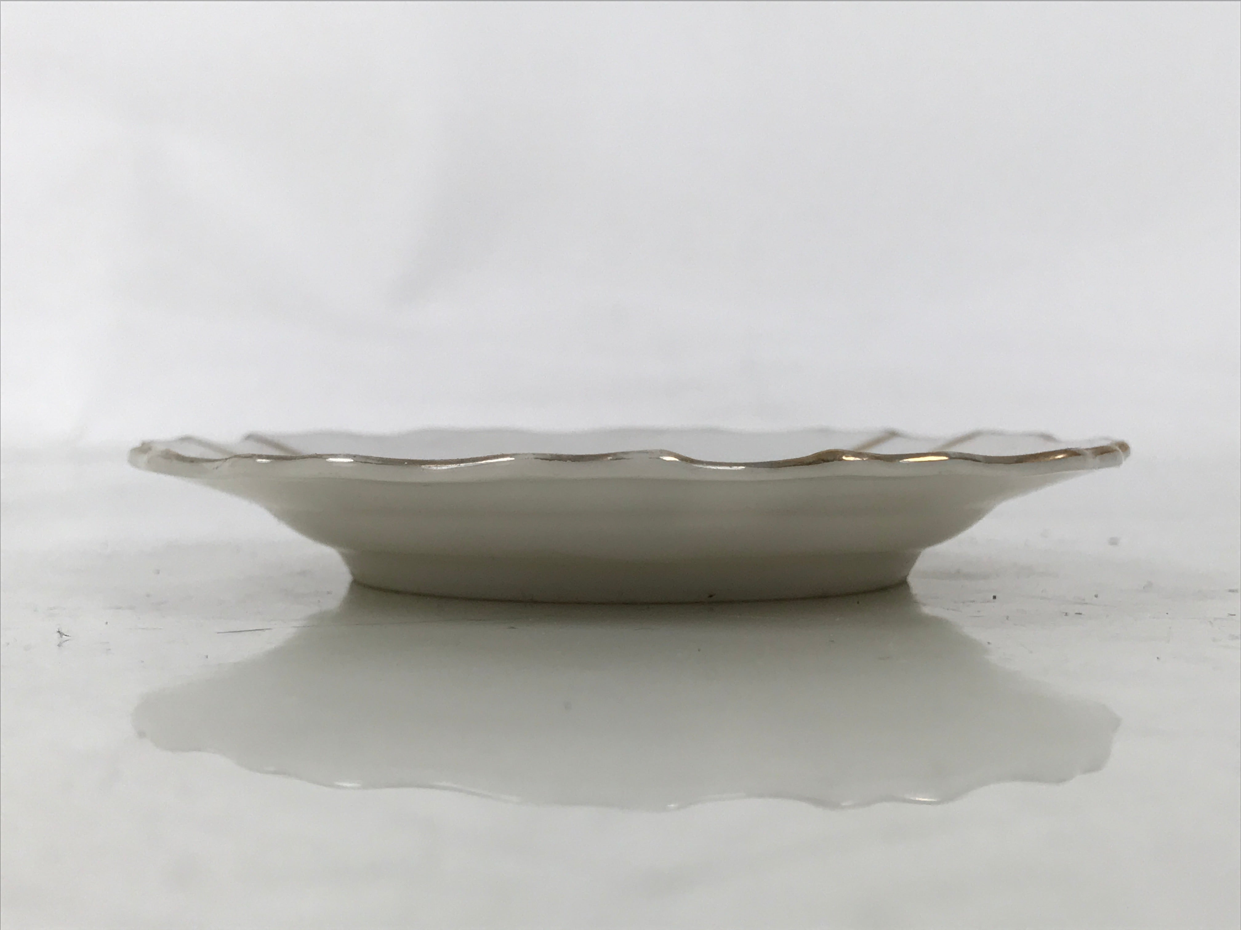 Japanese Porcelain Small Plate Mamezara Vtg Side Dish Pink Peony White Gold Y431