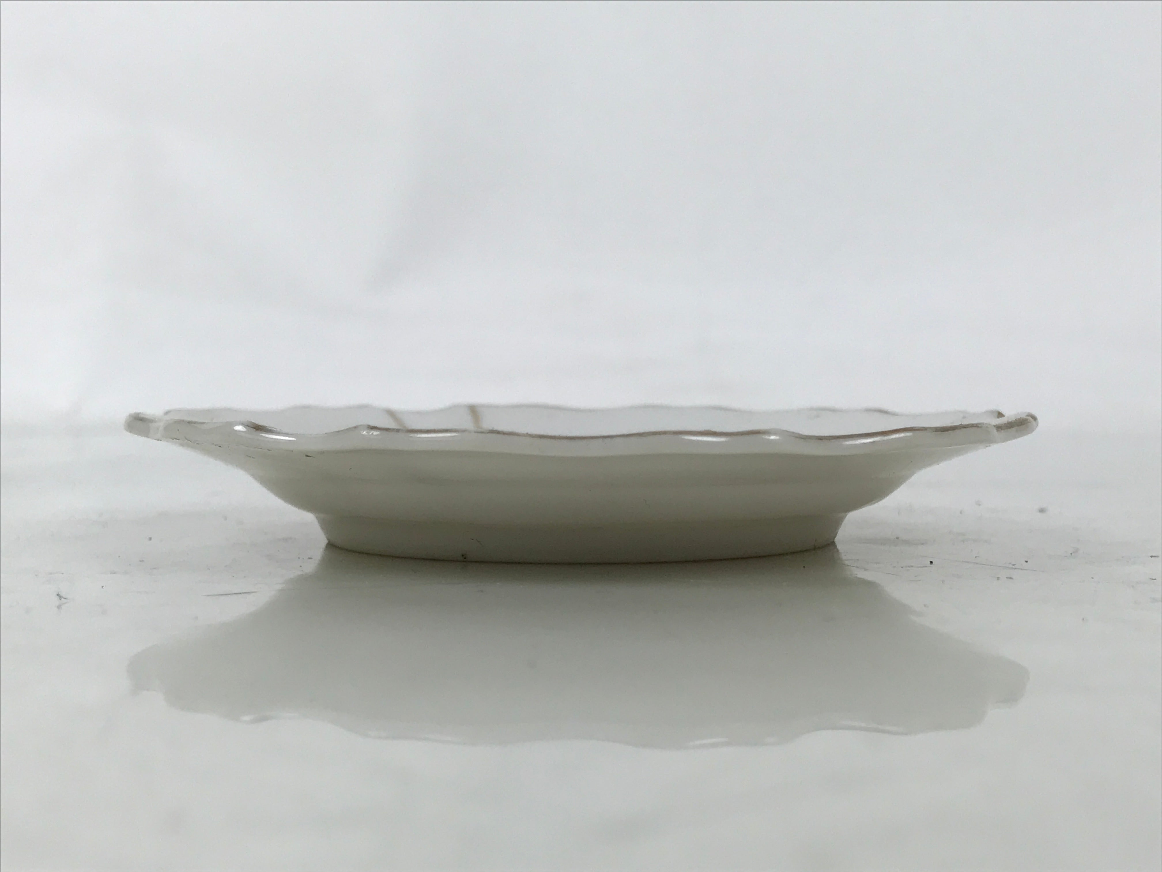 Japanese Porcelain Small Plate Mamezara Vtg Side Dish Pink Peony White Gold Y431