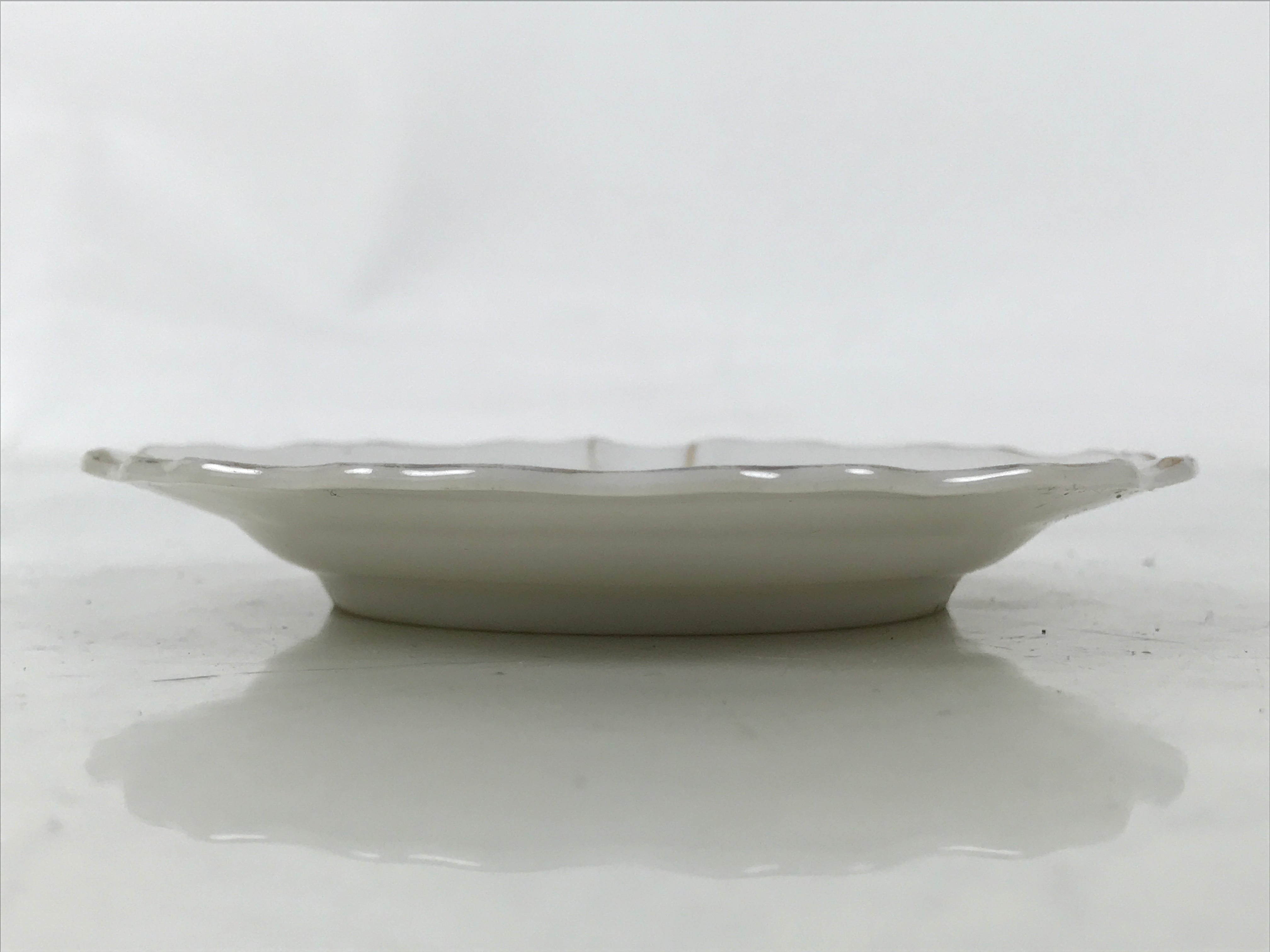 Japanese Porcelain Small Plate Mamezara Vtg Side Dish Pink Peony White Gold Y431