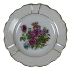 Japanese Porcelain Small Plate Mamezara Vtg Side Dish Pink Peony White Gold Y431