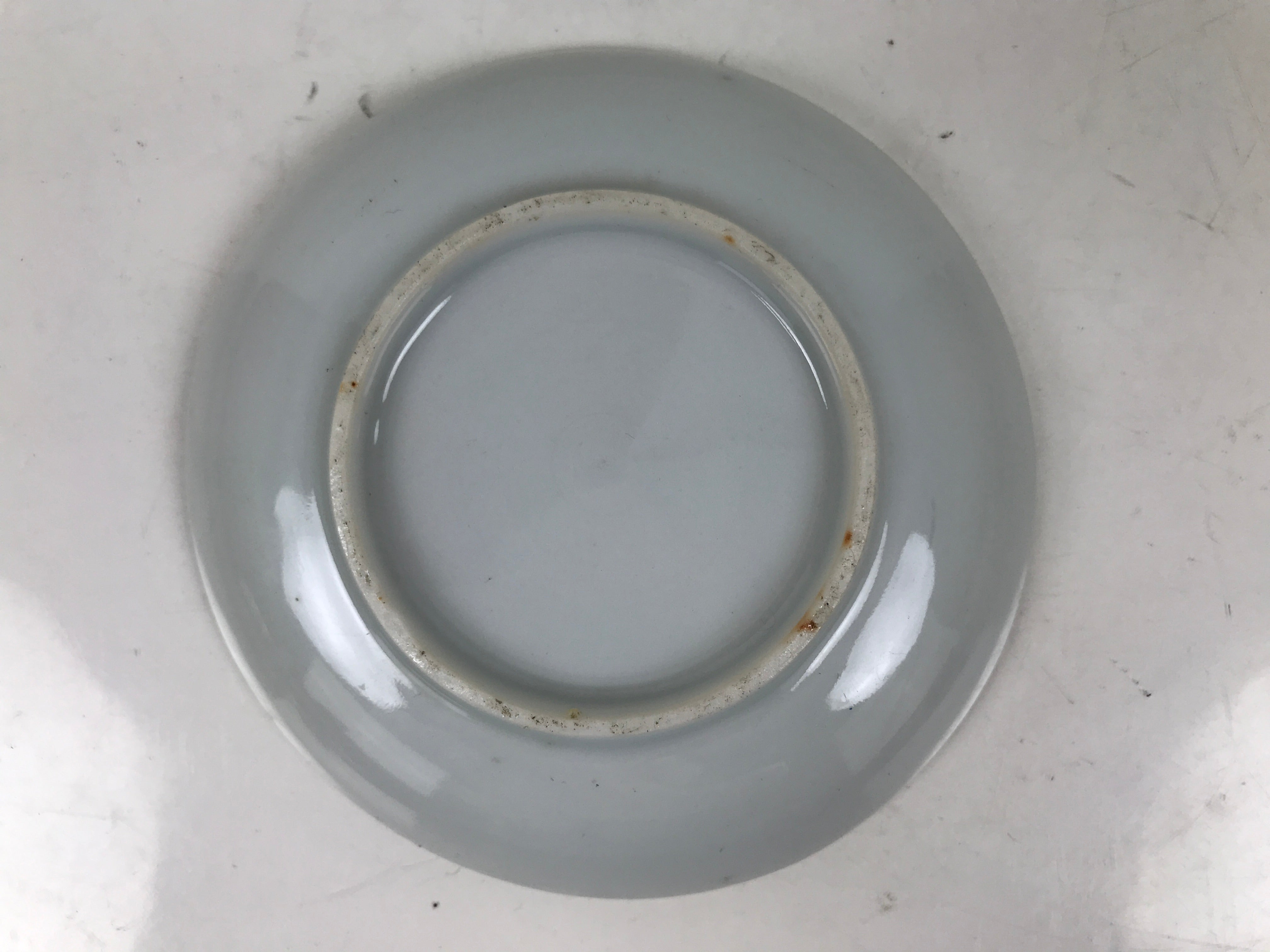 Japanese Porcelain Small Plate Mamezara Vtg Side Dish White Peach Momo Gold Y432