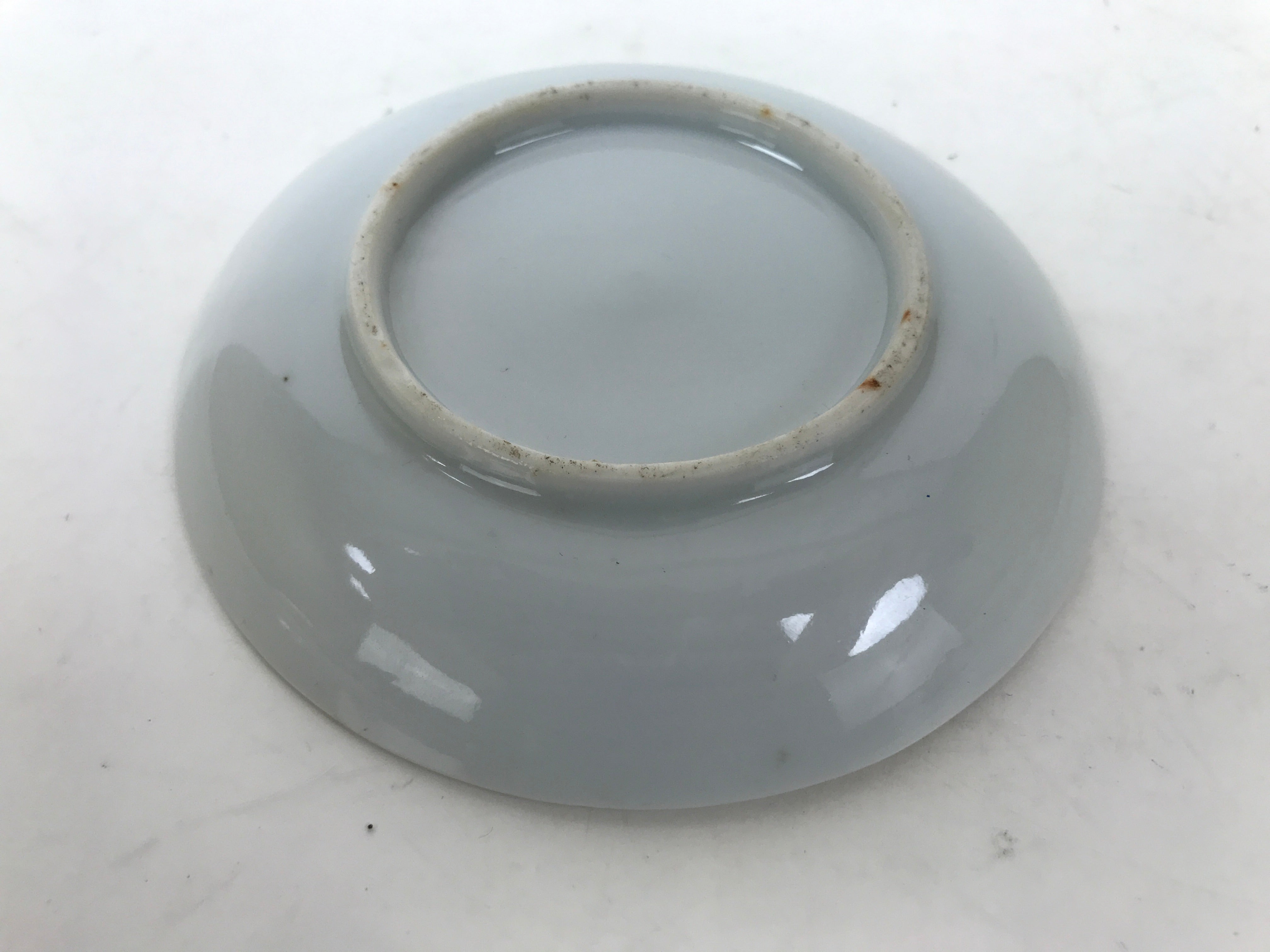 Japanese Porcelain Small Plate Mamezara Vtg Side Dish White Peach Momo Gold Y432