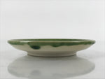 Japanese Porcelain Small Plate Mamezara Vtg Simple Green White Glaze PY746