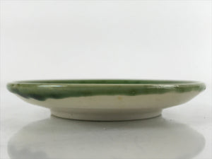 Japanese Porcelain Small Plate Mamezara Vtg Simple Green White Glaze PY746