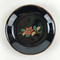 Japanese Porcelain Small Plate Vtg Black Flower Kozara Meimeizara Yakimono PY421