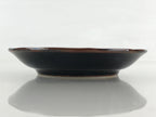 Japanese Porcelain Small Plate Vtg Black Flower Kozara Meimeizara Yakimono PY422