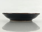 Japanese Porcelain Small Plate Vtg Black Flower Kozara Meimeizara Yakimono PY423