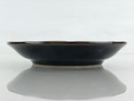 Japanese Porcelain Small Plate Vtg Black Flower Kozara Meimeizara Yakimono PY424