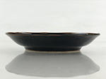 Japanese Porcelain Small Plate Vtg Black Flower Kozara Meimeizara Yakimono PY424