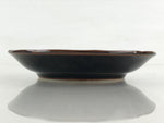 Japanese Porcelain Small Plate Vtg Black Flower Kozara Meimeizara Yakimono PY424