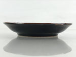 Japanese Porcelain Small Plate Vtg Black Flower Kozara Meimeizara Yakimono PY425