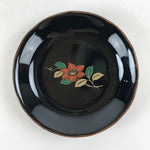 Japanese Porcelain Small Plate Vtg Black Flower Kozara Meimeizara Yakimono PY425