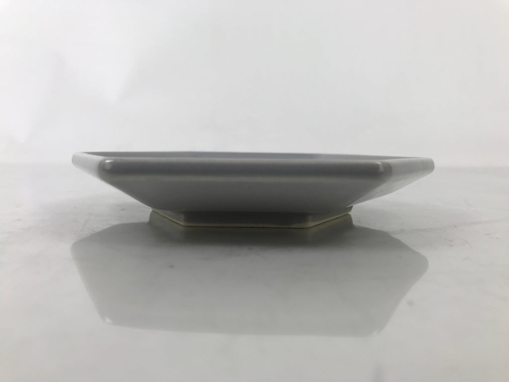 Japanese Porcelain Small Serving Plate Meimeizara Hexagon Pine Tree Gray Y217