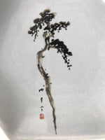 Japanese Porcelain Small Serving Plate Meimeizara Hexagon Pine Tree Gray Y217