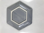 Japanese Porcelain Small Serving Plate Meimeizara Hexagon Pine Tree Gray Y220