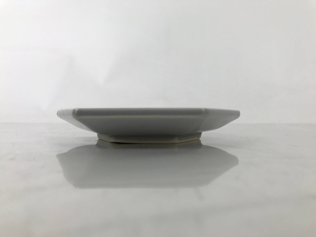 Japanese Porcelain Small Serving Plate Meimeizara Hexagon Pine Tree Gray Y222