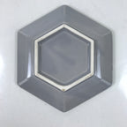 Japanese Porcelain Small Serving Plate Meimeizara Hexagon Pine Tree Gray Y223