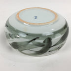 Japanese Porcelain Snack Bowl Kashiki Pottery Round Black Brush Design PP772