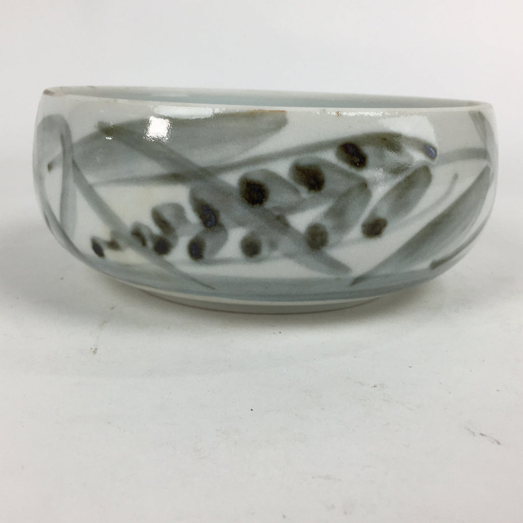 Japanese Porcelain Snack Bowl Kashiki Pottery Round Black Brush Design PP773